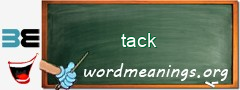 WordMeaning blackboard for tack